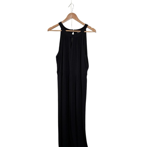 ROZ & ALI Women’s Black Halter Jersey Maxi Dress Size 2X Plus Sleeveless - Picture 2 of 9